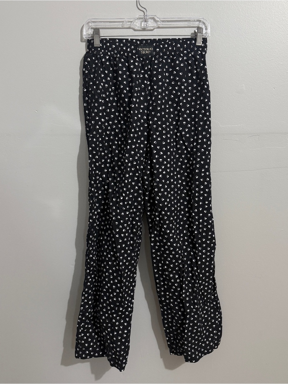 Victoria’s Secret Pants Womens XS Black White Wide Leg Pull On Lounge Pajama
